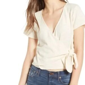 Madewell Women's Cream and Yellow Blouse